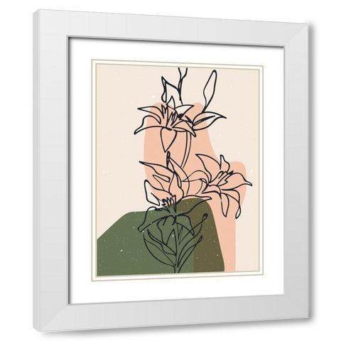 Abstract composition 17 White Modern Wood Framed Art Print with Double Matting by NKTN