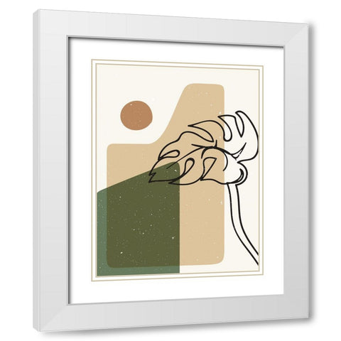 Abstract composition 20 White Modern Wood Framed Art Print with Double Matting by NKTN