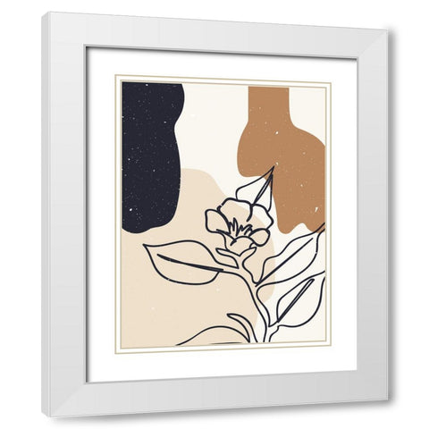 Abstract composition 21 White Modern Wood Framed Art Print with Double Matting by NKTN