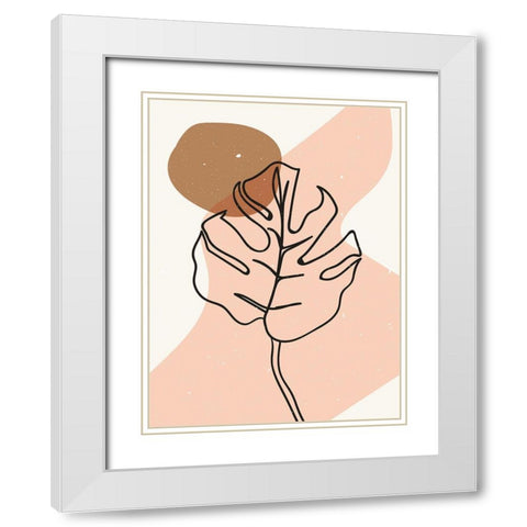 Abstract composition 22 White Modern Wood Framed Art Print with Double Matting by NKTN