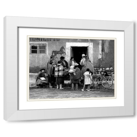 Town Council In Pukara White Modern Wood Framed Art Print with Double Matting by Pizzocaro, Giorgio