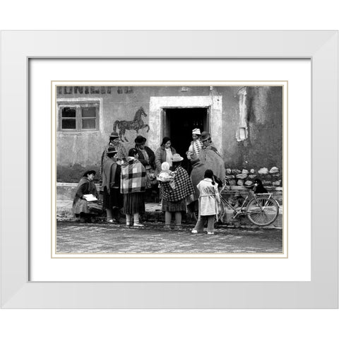 Town Council In Pukara White Modern Wood Framed Art Print with Double Matting by Pizzocaro, Giorgio