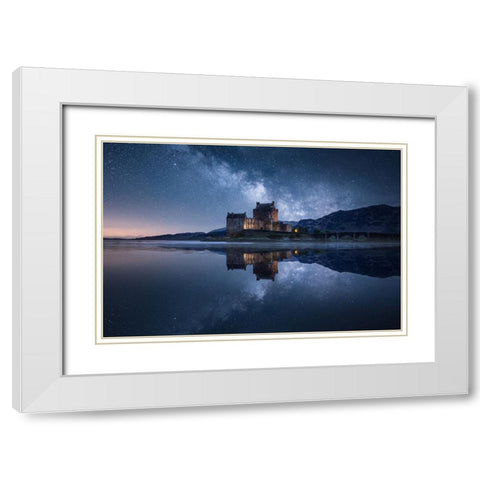 Untitled White Modern Wood Framed Art Print with Double Matting by Daut, Remo