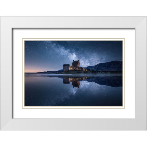 Untitled White Modern Wood Framed Art Print with Double Matting by Daut, Remo