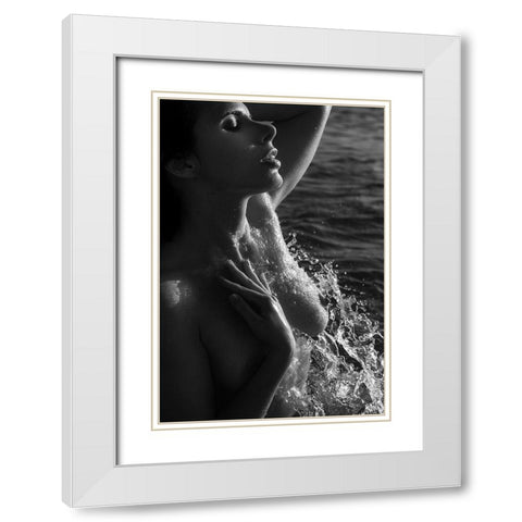 Cooling My Chest White Modern Wood Framed Art Print with Double Matting by Lazzarotti, Paolo