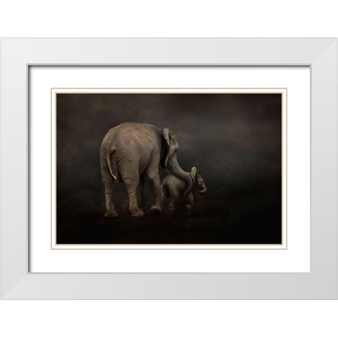 I Hold You White Modern Wood Framed Art Print with Double Matting by Wisniowska, Krystina