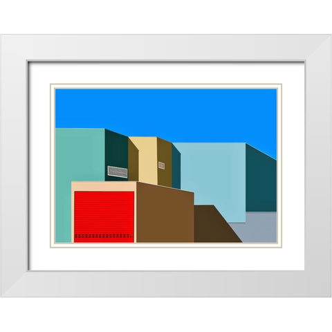 Urban textures - Jokneam industrial park White Modern Wood Framed Art Print with Double Matting by Orbach, Arnon