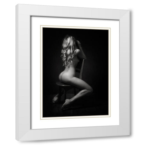 Lena White Modern Wood Framed Art Print with Double Matting by Rise, Zachar