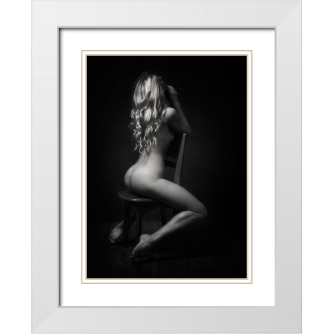 Lena White Modern Wood Framed Art Print with Double Matting by Rise, Zachar