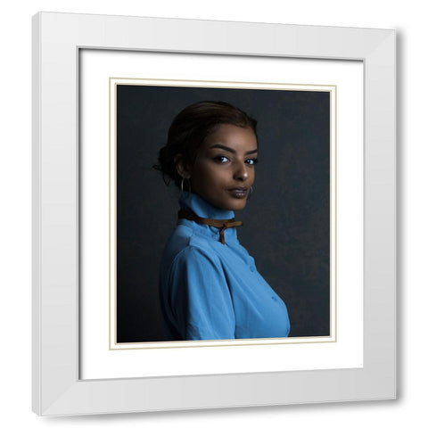 Adi White Modern Wood Framed Art Print with Double Matting by Fridman, Eleonora