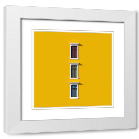 Three Windows White Modern Wood Framed Art Print with Double Matting by Bunjamin (Abe), Antonyus