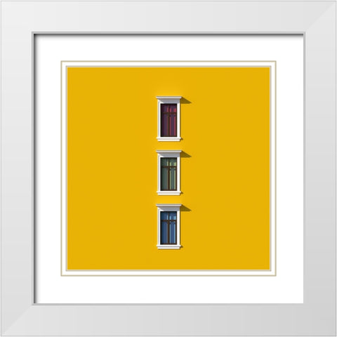 Three Windows White Modern Wood Framed Art Print with Double Matting by Bunjamin (Abe), Antonyus