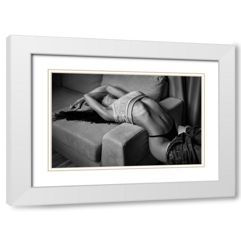 Vasil Nanev White Modern Wood Framed Art Print with Double Matting by Nanev, Vasil