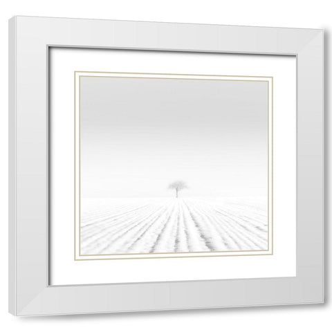 Cold White Modern Wood Framed Art Print with Double Matting by Nodeh, Mostafa