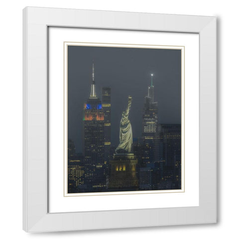 Foggy night White Modern Wood Framed Art Print with Double Matting by Liu, Yanny