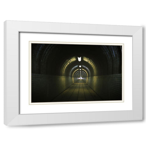 Tunnel, go ahead White Modern Wood Framed Art Print with Double Matting by Kiri, Reiko