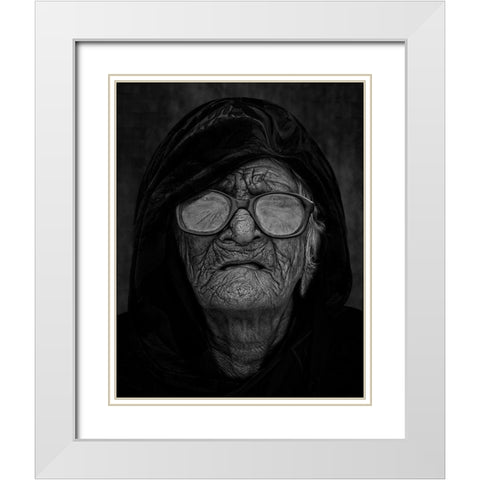 Grandma White Modern Wood Framed Art Print with Double Matting by Nayyer Reza, Sayyed