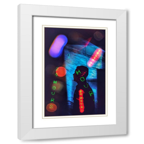 24 Hours White Modern Wood Framed Art Print with Double Matting by Jo, Rahel