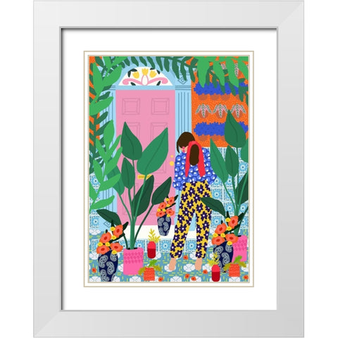 Inside My Personal Garden White Modern Wood Framed Art Print with Double Matting by Mascaro, Rafaela