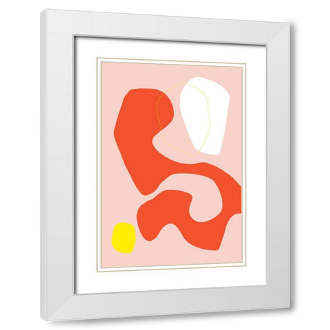 Coral Dancer White Modern Wood Framed Art Print with Double Matting by Sawall, Anastasia