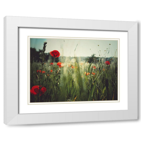 Spirit of the fields White Modern Wood Framed Art Print with Double Matting by Margau, Delphine