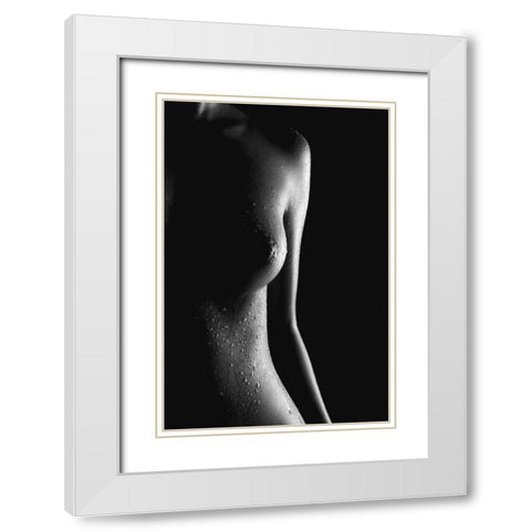 Shape Of You White Modern Wood Framed Art Print with Double Matting by Das, Prithul