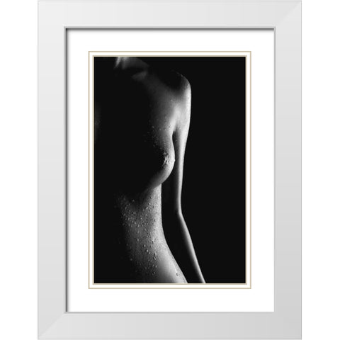 Shape Of You White Modern Wood Framed Art Print with Double Matting by Das, Prithul