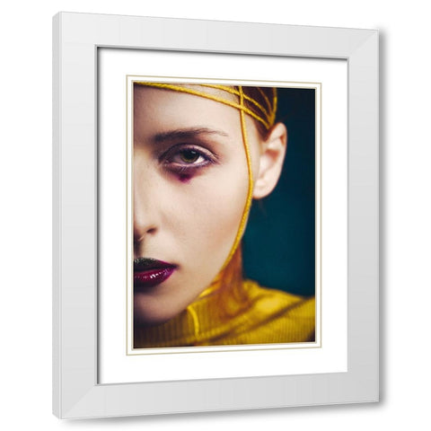 Yellow touch White Modern Wood Framed Art Print with Double Matting by Bolgov (Axe), Ruslan