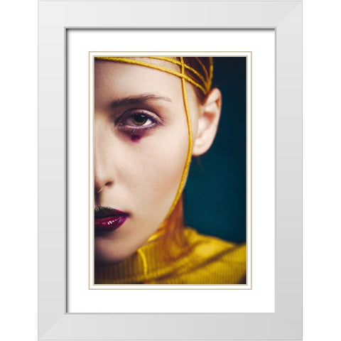 Yellow touch White Modern Wood Framed Art Print with Double Matting by Bolgov (Axe), Ruslan