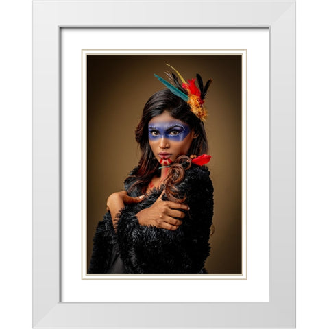 Mexican Beauty White Modern Wood Framed Art Print with Double Matting by Chattopadhyay, Debasish