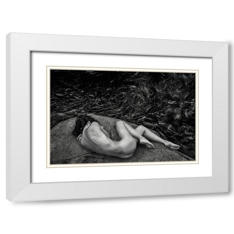 Black Gold White Modern Wood Framed Art Print with Double Matting by Mannini, Roberto