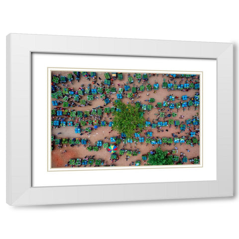 Wholesale Mango Market White Modern Wood Framed Art Print with Double Matting by Khan Ronnie, Azim