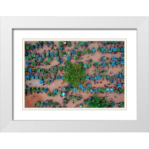 Wholesale Mango Market White Modern Wood Framed Art Print with Double Matting by Khan Ronnie, Azim