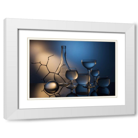 From The Series Qexperiments With Glassq White Modern Wood Framed Art Print with Double Matting by Popov, Evgeniy