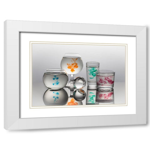 Qchemical Attackq White Modern Wood Framed Art Print with Double Matting by Popov, Evgeniy