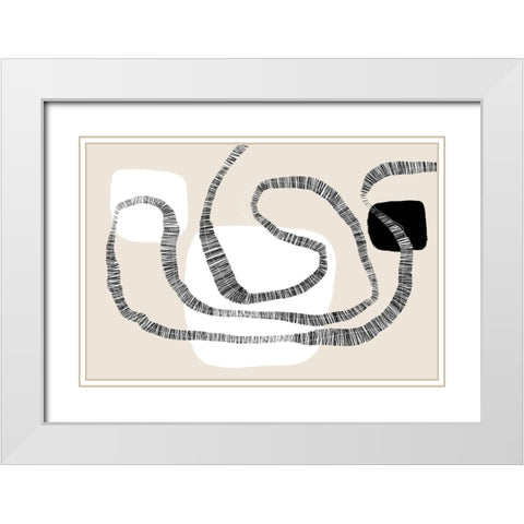 Bohemian Liaison White Modern Wood Framed Art Print with Double Matting by Uplusmestudio