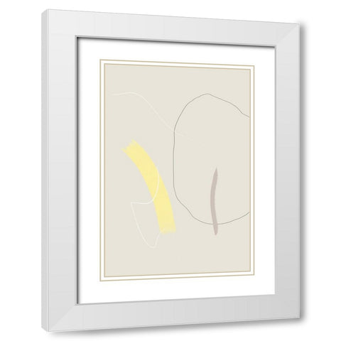 Touch Of Yellow White Modern Wood Framed Art Print with Double Matting by Uplusmestudio