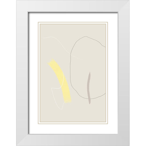 Touch Of Yellow White Modern Wood Framed Art Print with Double Matting by Uplusmestudio
