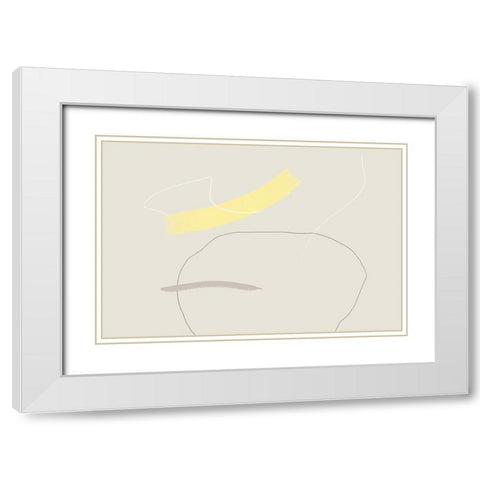 Touch Of Yellow White Modern Wood Framed Art Print with Double Matting by Uplusmestudio