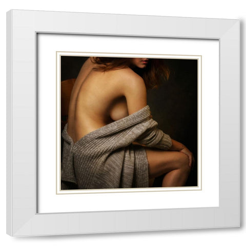 ... White Modern Wood Framed Art Print with Double Matting by Rise, Zachar