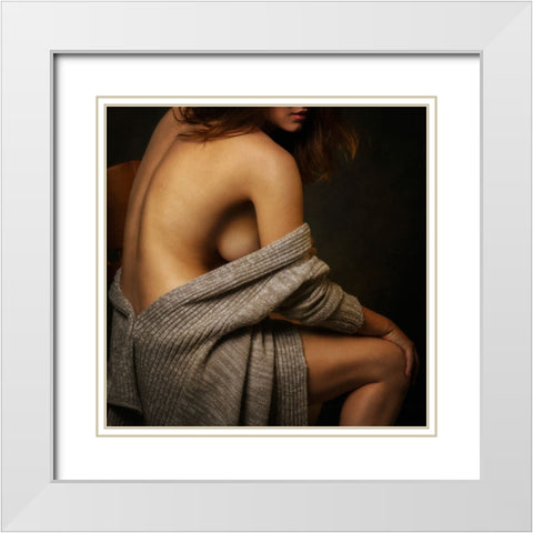 ... White Modern Wood Framed Art Print with Double Matting by Rise, Zachar