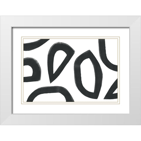 Going Abstract White Modern Wood Framed Art Print with Double Matting by Uplusmestudio