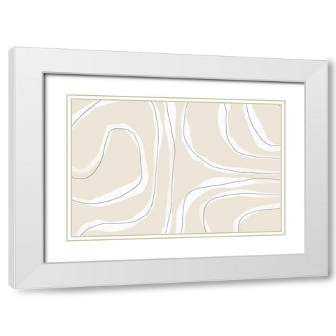 Soft Feeling White Modern Wood Framed Art Print with Double Matting by Uplusmestudio