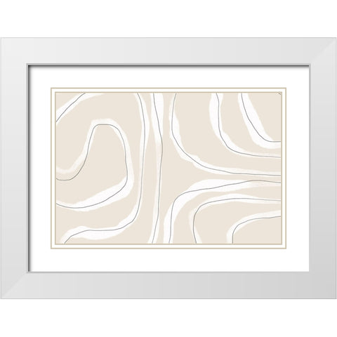 Soft Feeling White Modern Wood Framed Art Print with Double Matting by Uplusmestudio