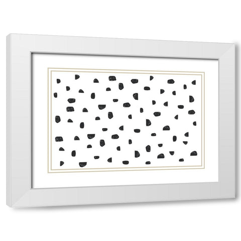 Spotty Stones White Modern Wood Framed Art Print with Double Matting by Uplusmestudio