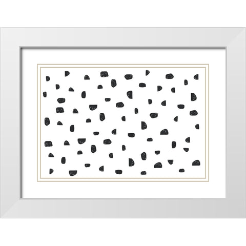 Spotty Stones White Modern Wood Framed Art Print with Double Matting by Uplusmestudio