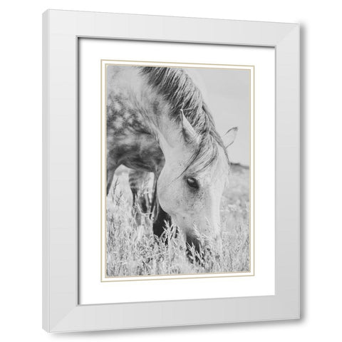 stallion White Modern Wood Framed Art Print with Double Matting by De Jong, Arendina