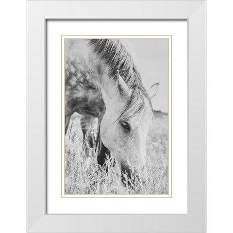stallion White Modern Wood Framed Art Print with Double Matting by De Jong, Arendina
