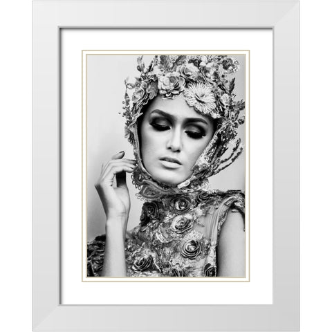 Someone you loved White Modern Wood Framed Art Print with Double Matting by Lagaa, Kahar