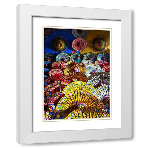 Umbrellas Maker White Modern Wood Framed Art Print with Double Matting by Aditya, Rawisyah